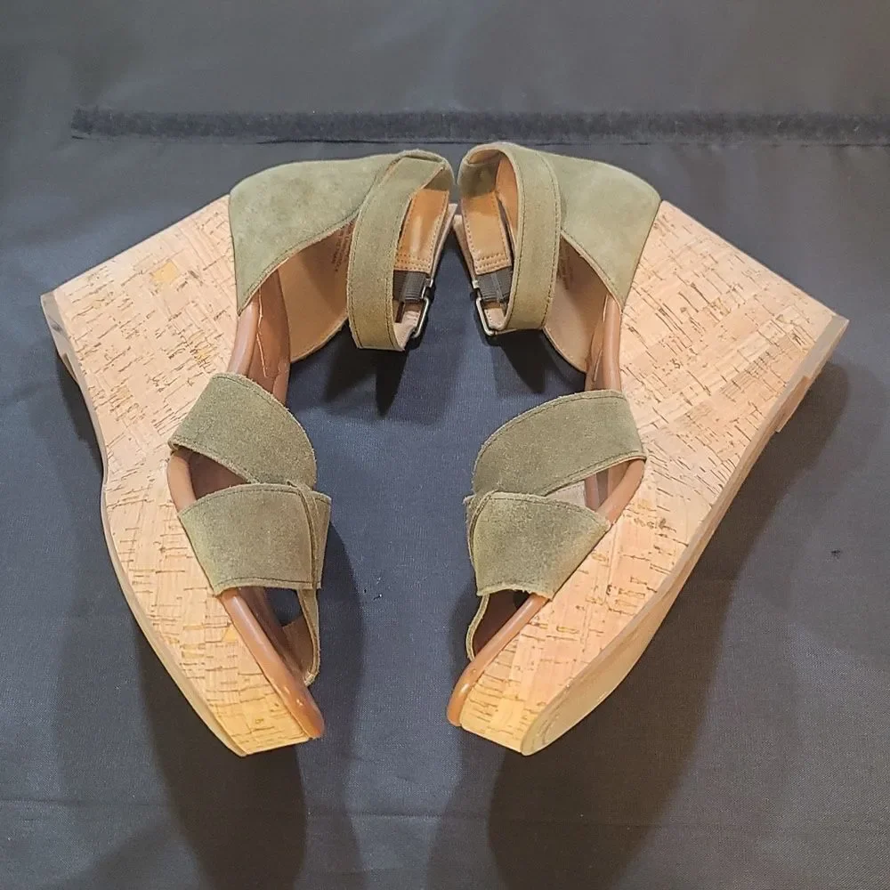 CROWN VINTAGE ANKLE STRAP ESPADRILLE PLATFORM WEDGE SANDAL